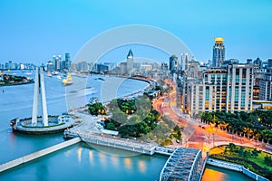 Shanghai bund in nightfall