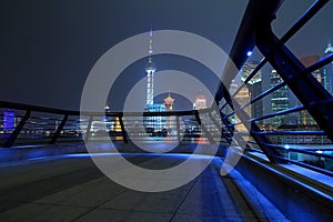 Shanghai bund skyline at night city landscape