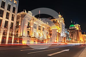 Shanghai bund streets at night