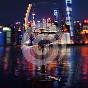 Shanghai China, City Diorama Part of our cities in a glass series
