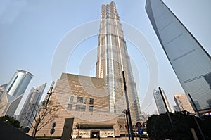 Jin Mao Tower from the floor in Shanghai,