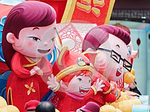 Shanghai, China - Jan. 26, 2019: Lantern Festival in the Chinese New Year Pig year in Shanghai Yuyuan garden