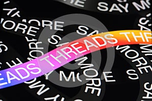Threads app logo. Social media platform by Meta