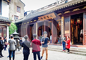 At the 600-year-old Old City God Temple, Shanghai, China