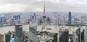 Aerial Overview of Shanghai Downtown