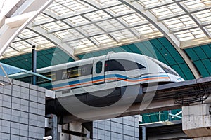 Shanghai Transrapid Maglev magnetic levitation train station in China