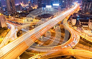 Shanghai city interchange closeup