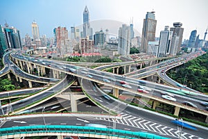 Shanghai elevated road junction and interchange overpass