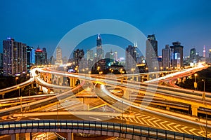 Shanghai elevated road junction in Shanghai, China