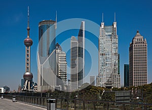 Shanghai modern city landmark office backgrounds