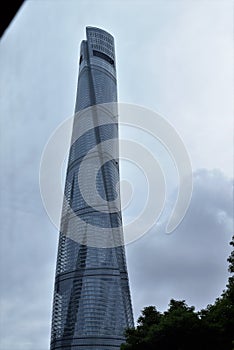 Shanghai panorama day with clouds photo