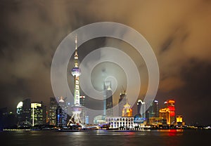 Shanghai Pudong skyline at night