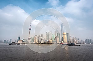 Shanghai skyline with cloudscape