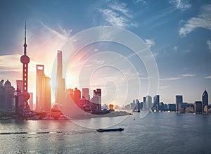 Shanghai skyline with huangpu river