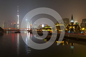 Shanghai Skyline at Night, China