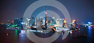 Shanghai skyline by night