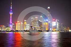 Shanghai skyline night