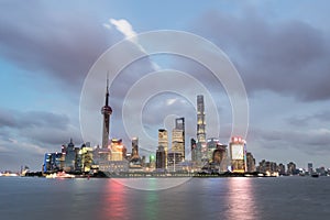 Shanghai skyline in nightfall