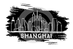 Shanghai Skyline Silhouette. Hand Drawn Sketch.