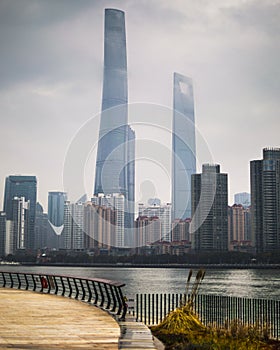 Shanghai Skyscrapers among the Clouds