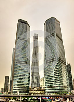 Shanghai skyscrapers at Lujiazui Financial District