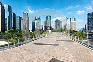 Shanghai skyscrapers of Pudong Lujiazui in morning at Shanghai,