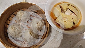 shanghai soupy dumpling & x28;xiao long bao& x29; and wined chicken photo