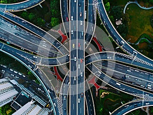 Shanghai streets and intersections from above