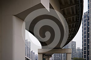 Shanghai urban elevated bridge pillars