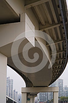 Shanghai urban elevated bridge pillars