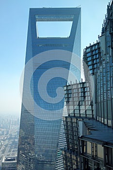 Shanghai world financial center and jinmao tower photo