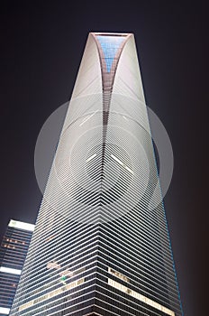 Shanghai World Financial Center at night