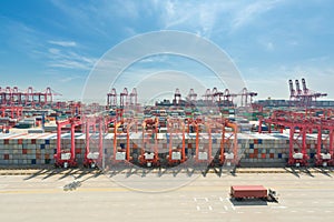 Shanghai yangshan deepwater container cargo terminal. photo