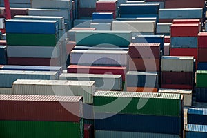 Shanghai Yangshan Deepwater Port Economic FTA container terminal stacking containers