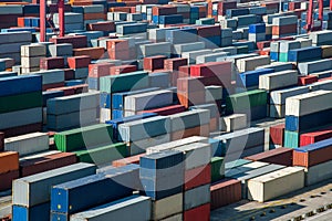 Shanghai Yangshan Deepwater Port Economic FTA container terminal stacking containers