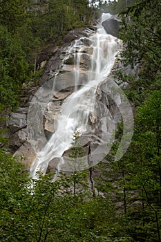 Shannon Falls at Provincial Park in Squamish summertime