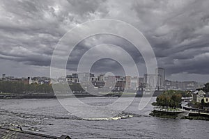 Shannon river in Limerick on a cloudy day, Limerick, Ireland