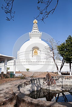 Shanti stupa - the Buddhist stupa of the peace.