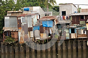 Shanty houses in Saigon photo
