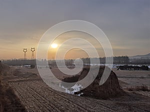 Shanxi rural sunrise, China