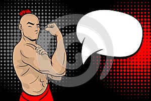 Shaolin master in pose We can do it vector