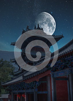 shaolin monastery at night