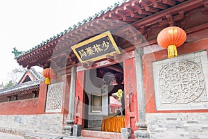 Shaolin Temple in Dengfeng, Henan, China. It is part of UNESCO World Heritage Site - Historic Monuments of Dengfeng.