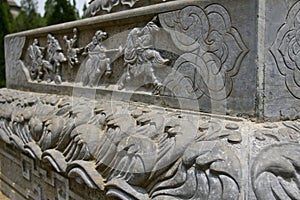 The shaolin temple stone carving