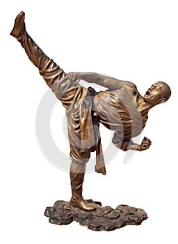 Shaolin warriors monk bronze statue