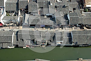 Shaoxing - watertown view from bird's eye view photo
