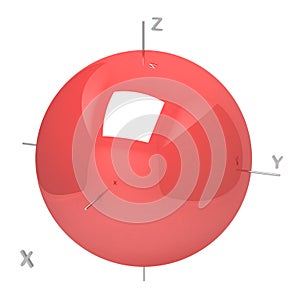 Shape of the 1s atomic orbital on white background. Available ot