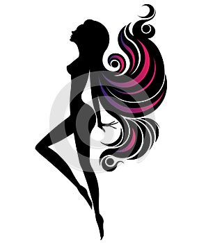 Shape of beautiful woman icon cosmetic and spa, logo women on white background,