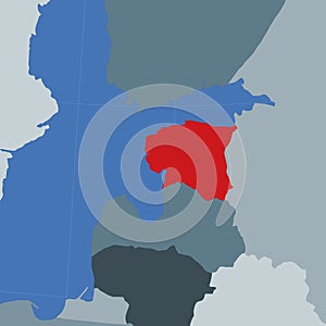 Shape of the Estonia in context of neighbour.