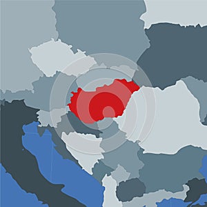 Shape of the Hungary in context of neighbour.